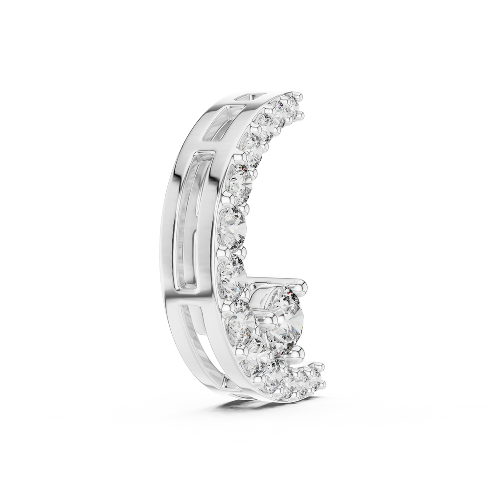 Celestine Crescent Pavé Lab Grown Diamond Pendant