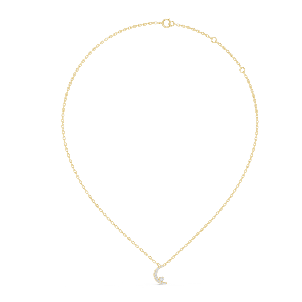 Celestine Crescent Pavé Lab Grown Diamond Pendant