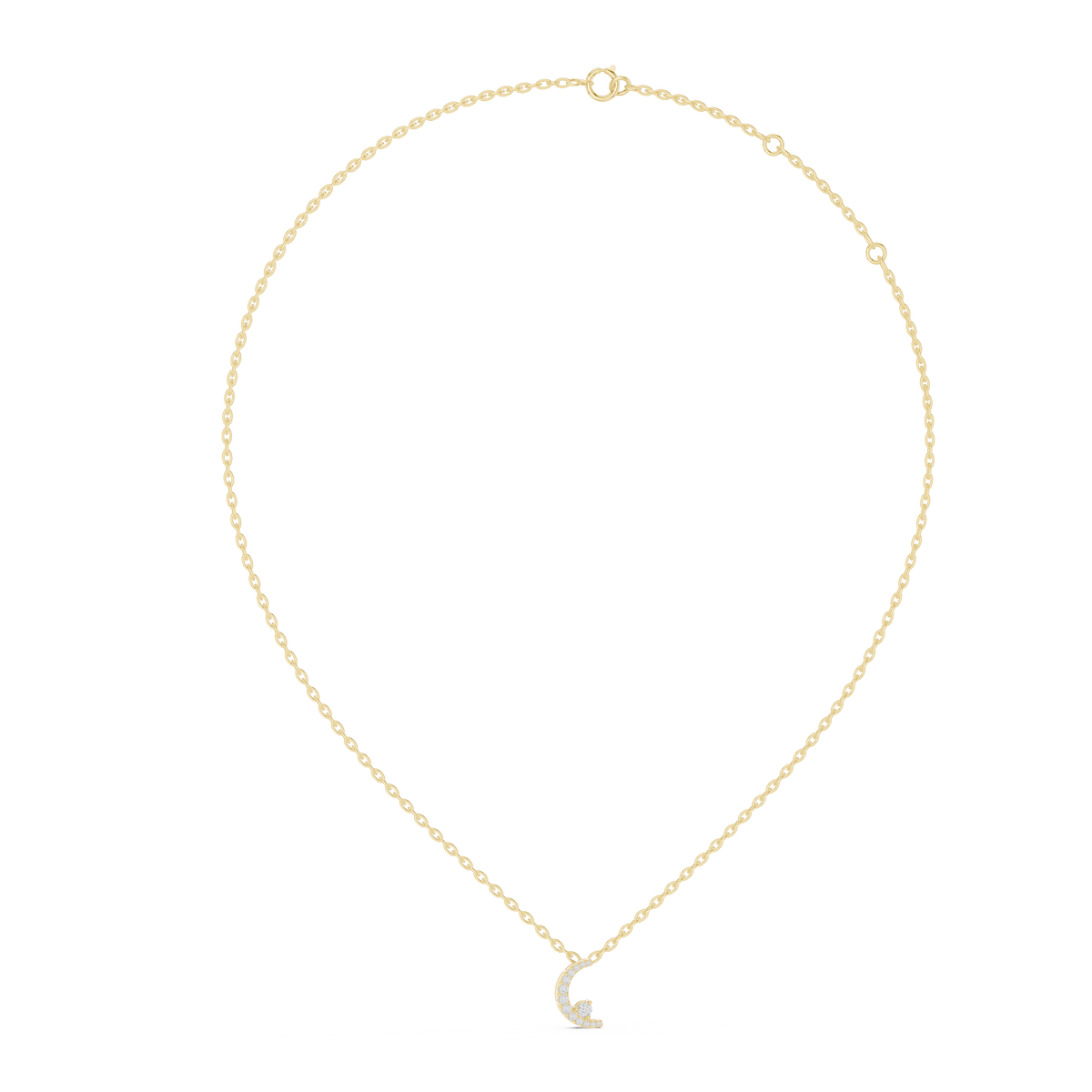 Celestine Crescent Pavé Lab Grown Diamond Pendant