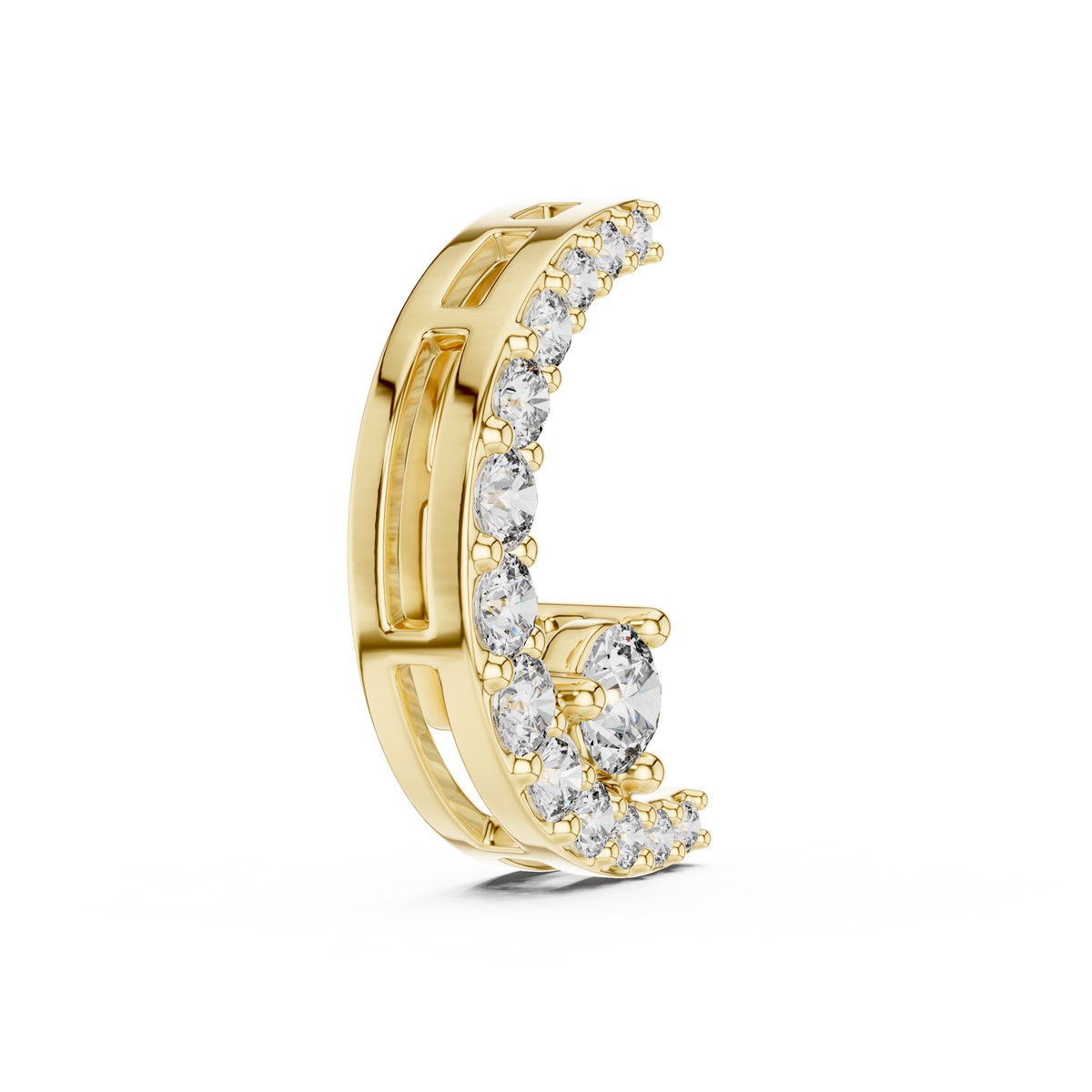 Celestine Crescent Pavé Lab Grown Diamond Pendant