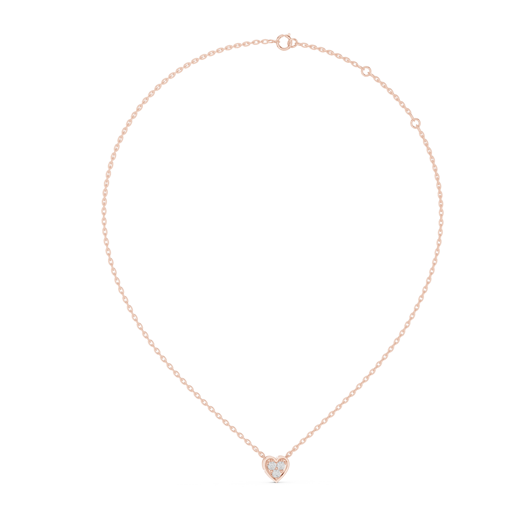 Amelia Heart Pavé Lab Grown Diamond Pendant Necklace.