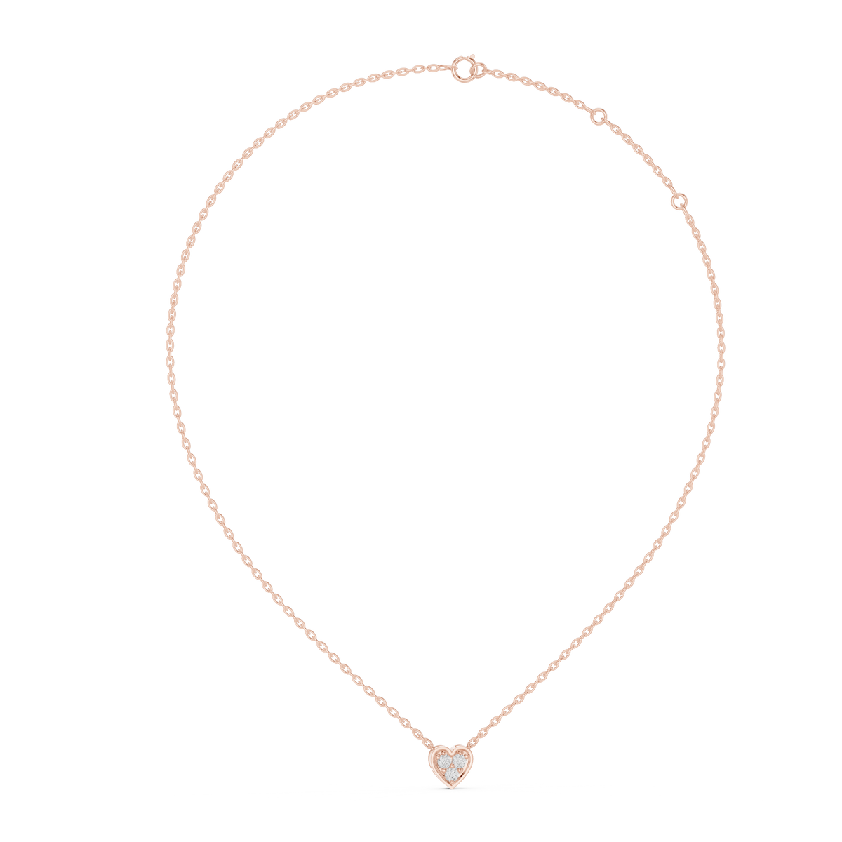Amelia Heart Pavé Lab Grown Diamond Pendant Necklace.