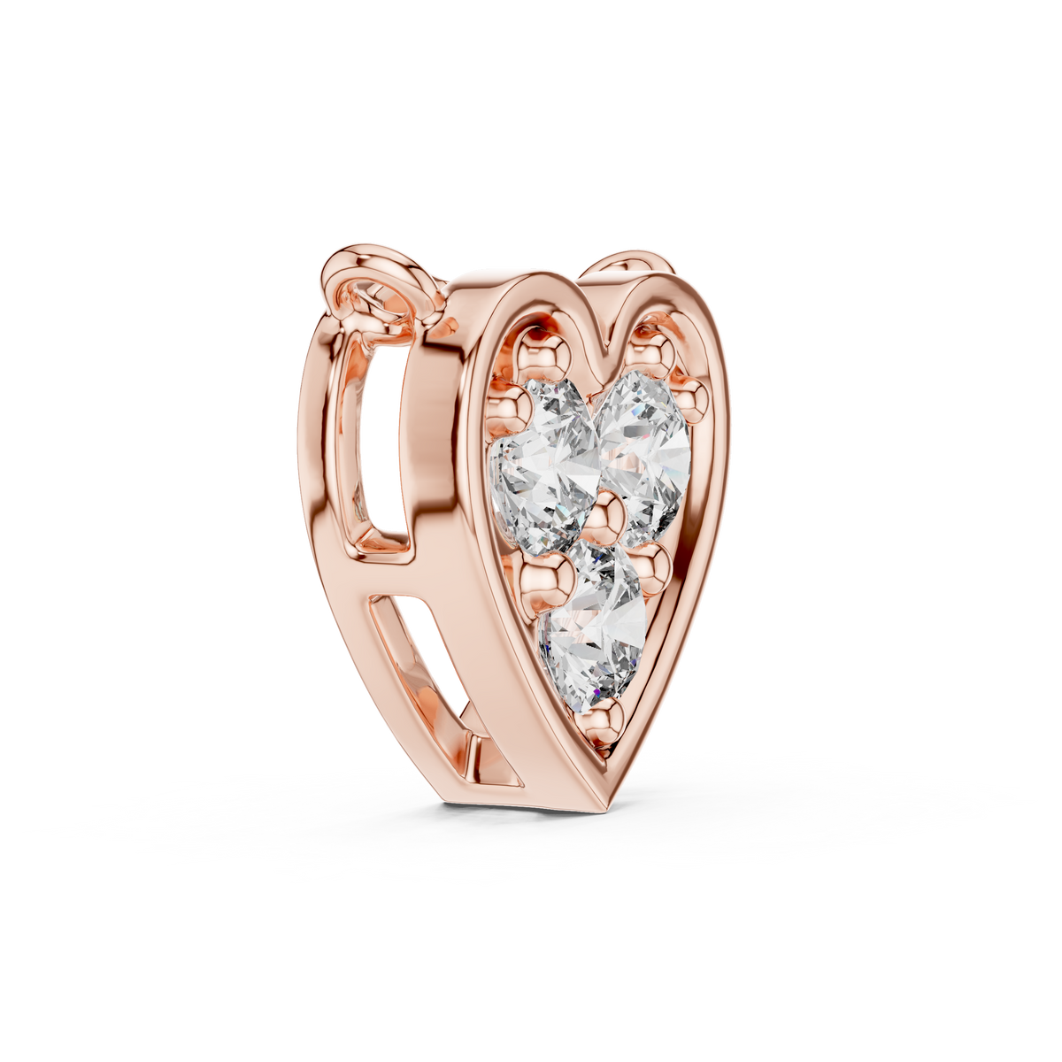 Amelia Heart Pavé Lab Grown Diamond Pendant Necklace.
