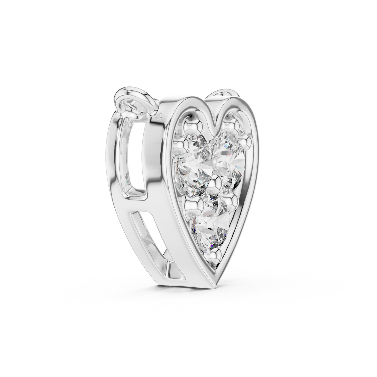 Amelia Heart Pavé Lab Grown Diamond Pendant Necklace.