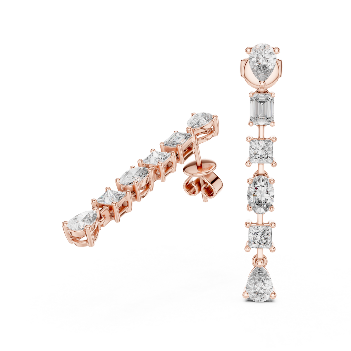 Seraphina Geometric Lab Grown Diamond Drop Earrings