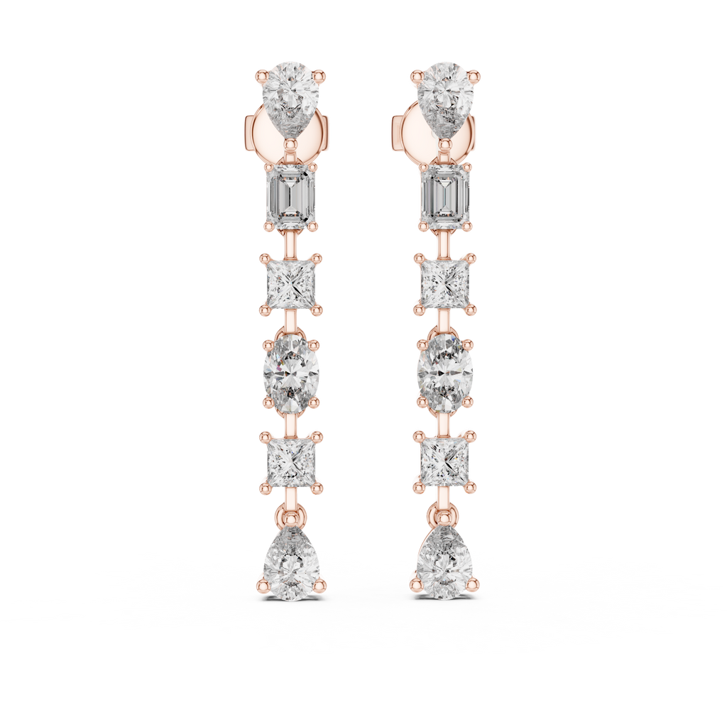 Seraphina Geometric Lab Grown Diamond Drop Earrings