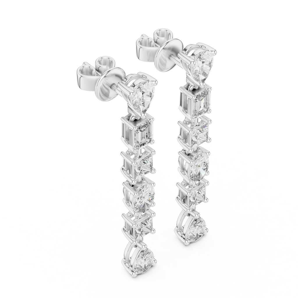 Seraphina Geometric Lab Grown Diamond Drop Earrings