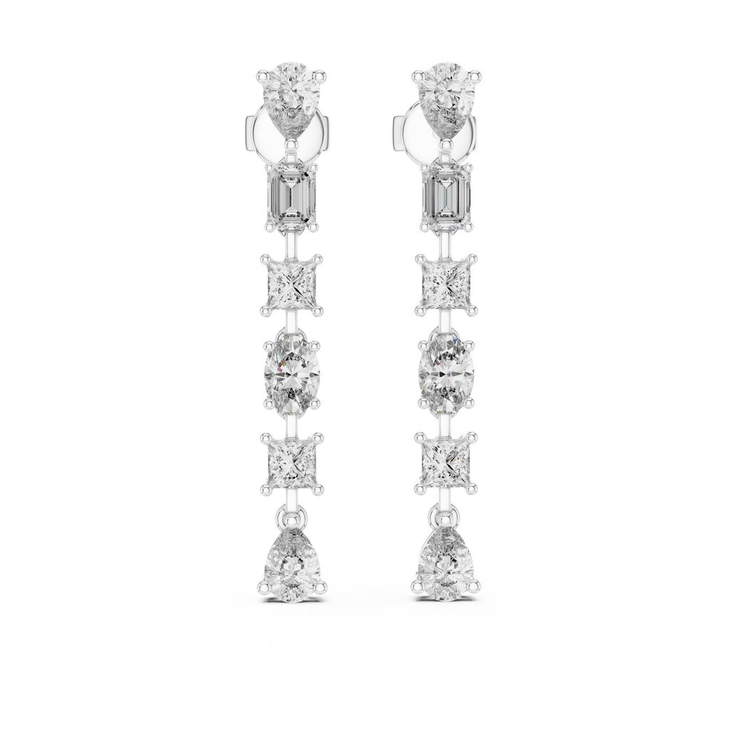 Seraphina Geometric Lab Grown Diamond Drop Earrings