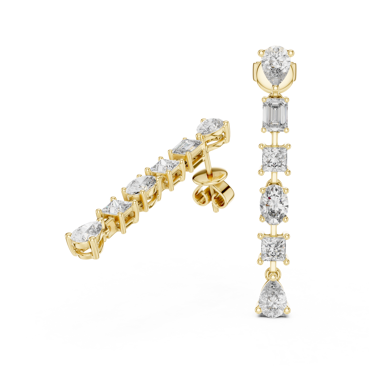 Seraphina Geometric Lab Grown Diamond Drop Earrings