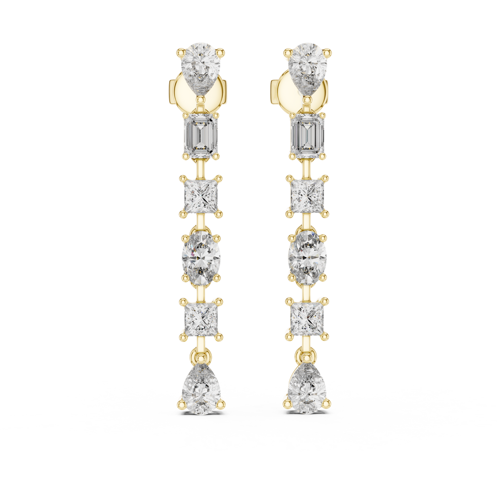 Seraphina Geometric Lab Grown Diamond Drop Earrings