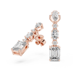 Elarienne Floral Cascade Lab Grown Diamond Drop Earrings
