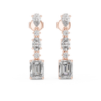 Elarienne Floral Cascade Lab Grown Diamond Drop Earrings