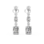 Elarienne Floral Cascade Lab Grown Diamond Drop Earrings