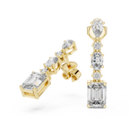 Elarienne Floral Cascade Lab Grown Diamond Drop Earrings