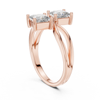 Serenelle Princess-Cut Two-Stone Lab Grown Diamond Ring.