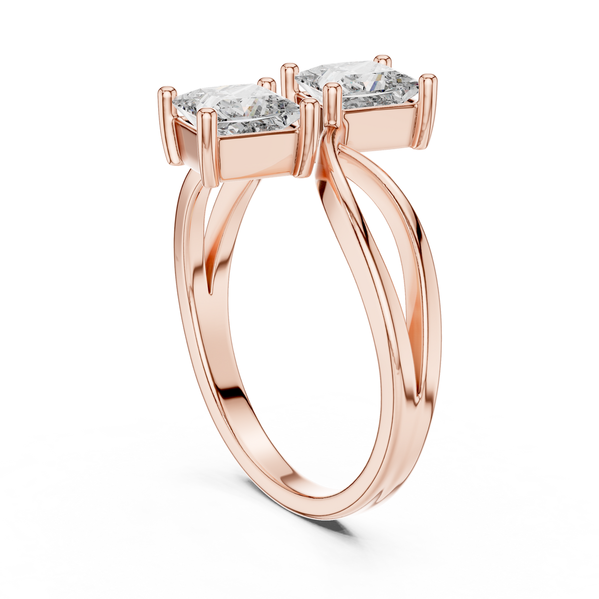 Serenelle Princess-Cut Two-Stone Lab Grown Diamond Ring.