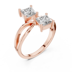Serenelle Princess-Cut Two-Stone Lab Grown Diamond Ring.