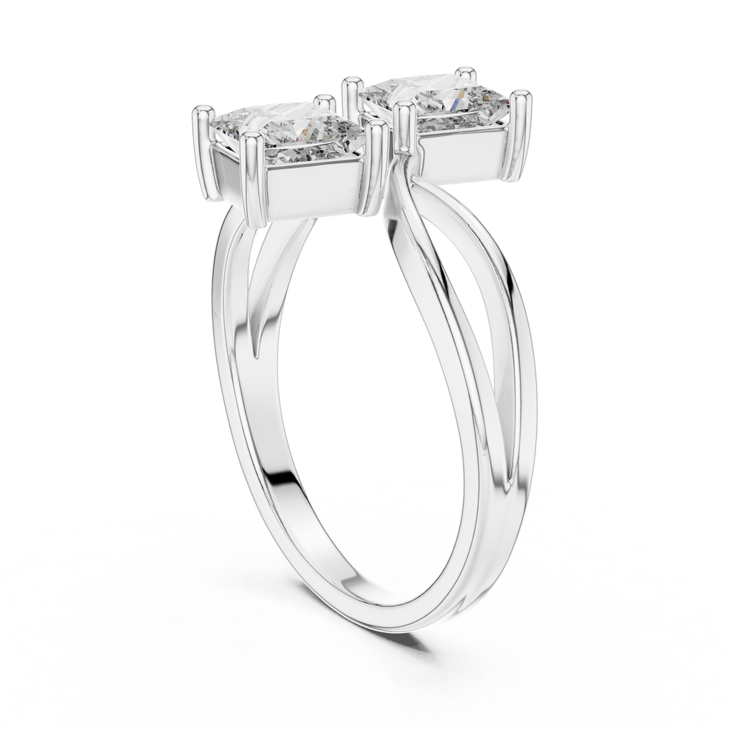 Serenelle Princess-Cut Two-Stone Lab Grown Diamond Ring.