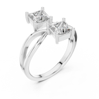 Serenelle Princess-Cut Two-Stone Lab Grown Diamond Ring.