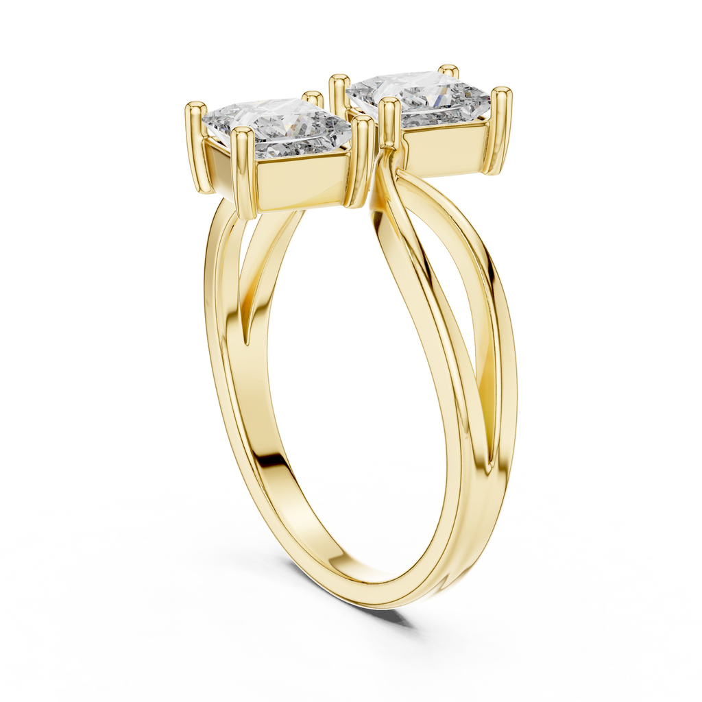 Serenelle Princess-Cut Two-Stone Lab Grown Diamond Ring.