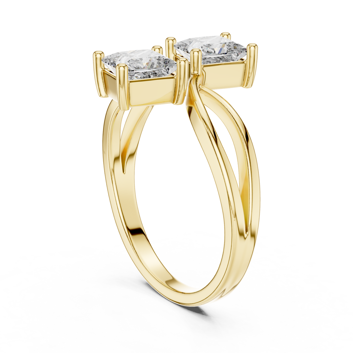 Serenelle Princess-Cut Two-Stone Lab Grown Diamond Ring.