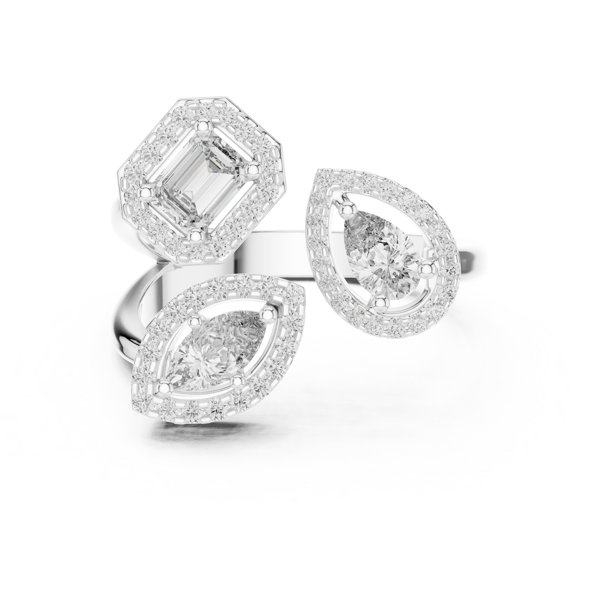 Elowen Trilogy Halo Lab Grown Diamond Ring