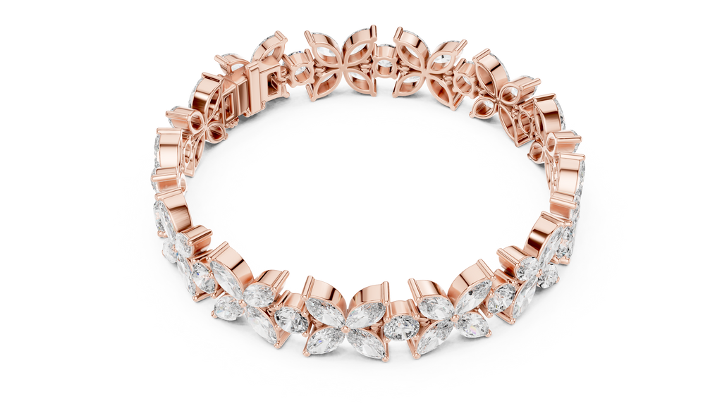 Floravelle Four-Petal Marquise Flower Lab Grown Diamond Bracelet