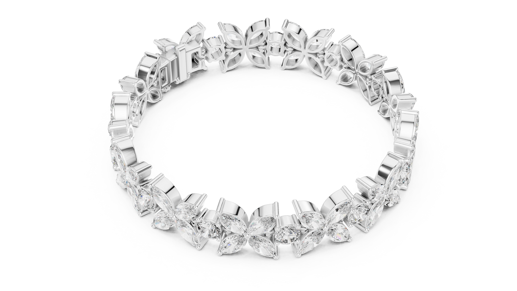 Floravelle Four-Petal Marquise Flower Lab Grown Diamond Bracelet