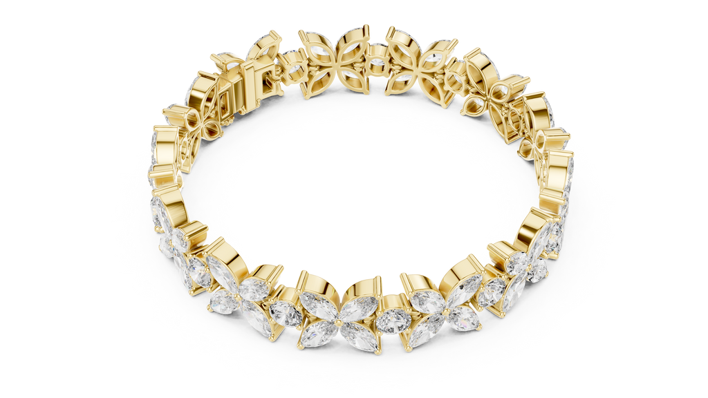 Floravelle Four-Petal Marquise Flower Lab Grown Diamond Bracelet