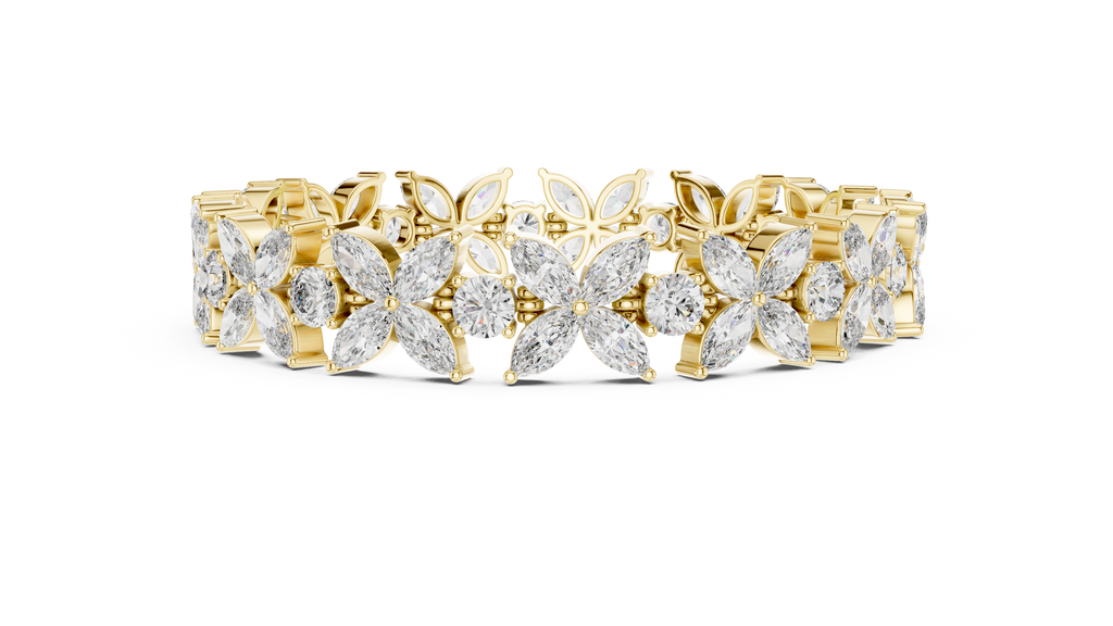 Floravelle Four-Petal Marquise Flower Lab Grown Diamond Bracelet
