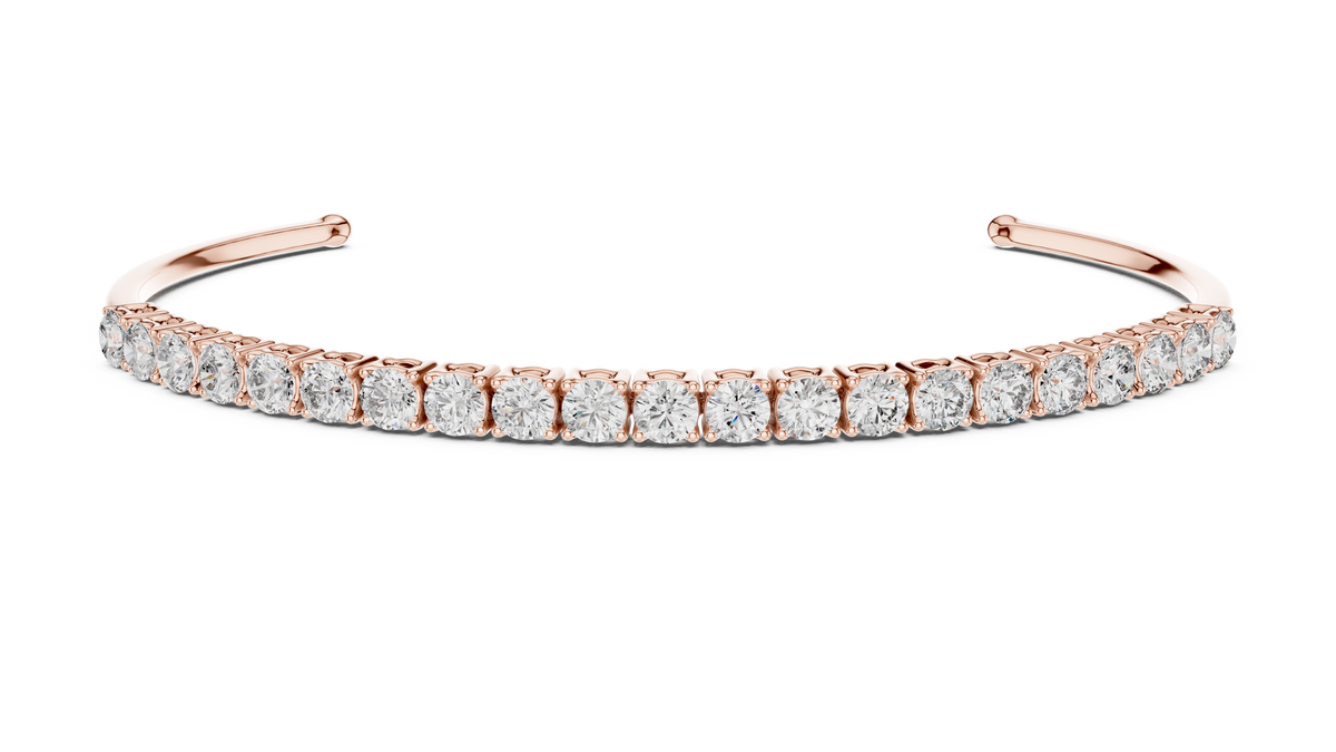 Aperelle Open Cuff Lab Grown Diamond Tennis Bracelet