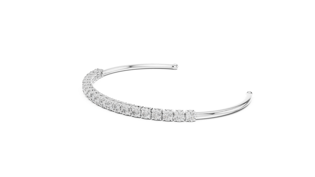 Aperelle Open Cuff Lab Grown Diamond Tennis Bracelet