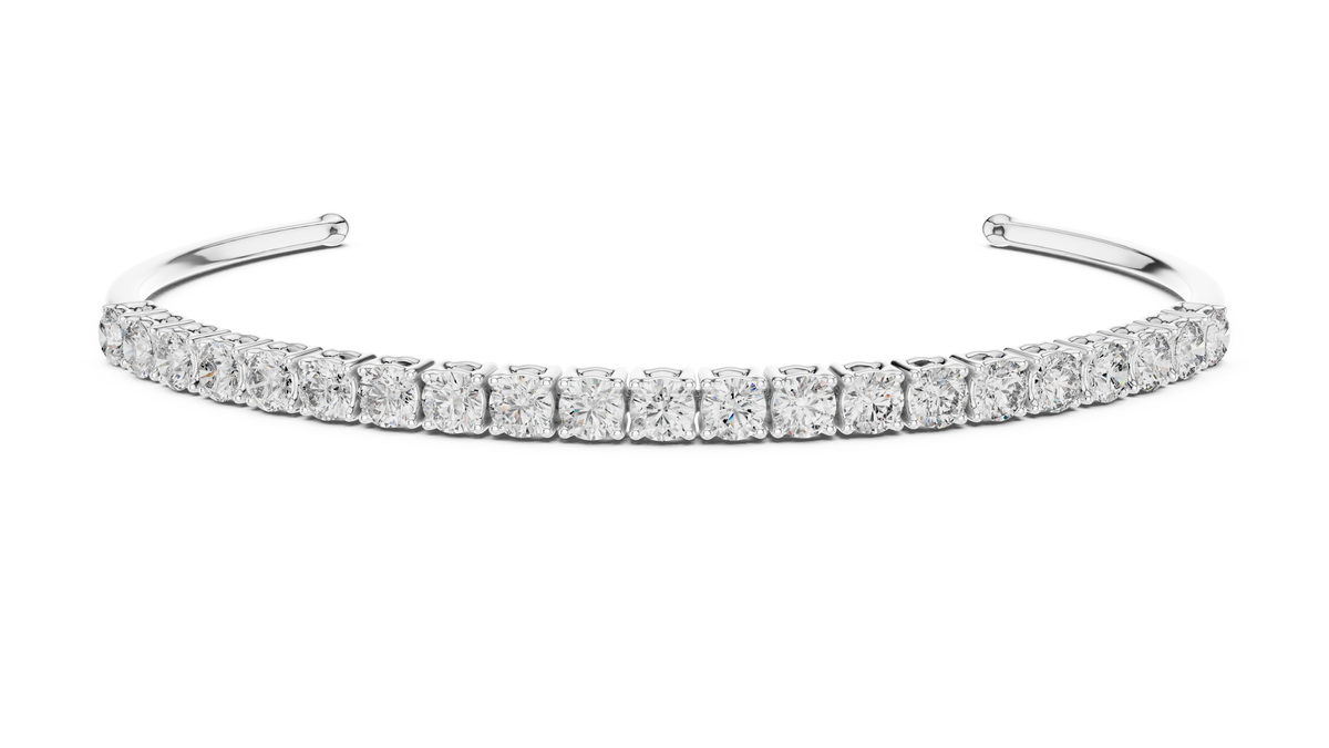 Aperelle Open Cuff Lab Grown Diamond Tennis Bracelet