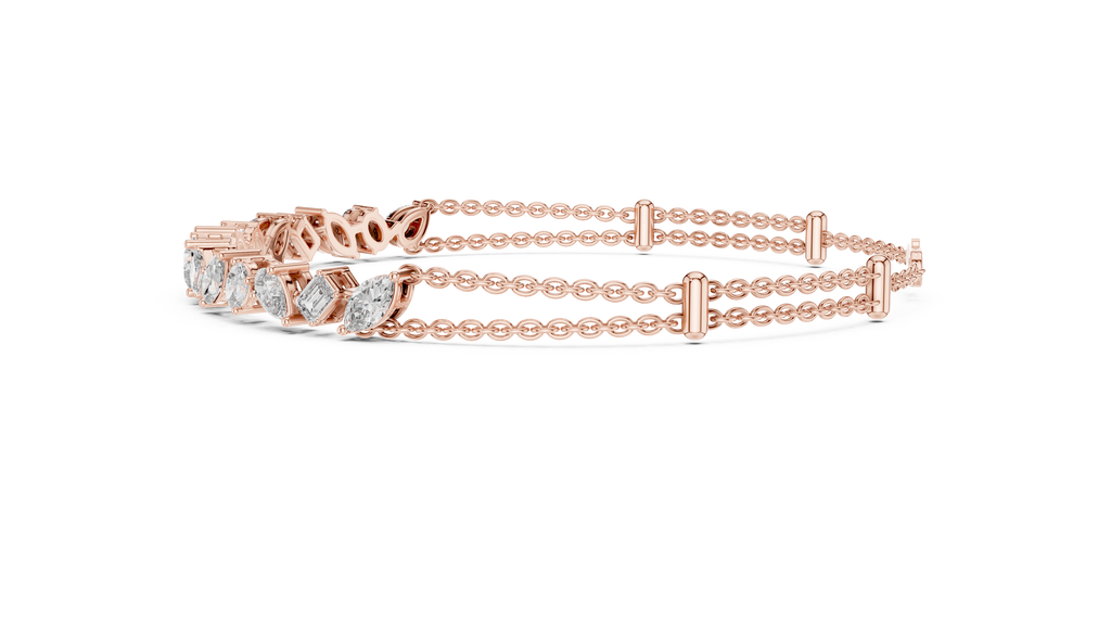 Confettine Scattered Multi-Shape Lab Grown Diamond Chain Bracelet
