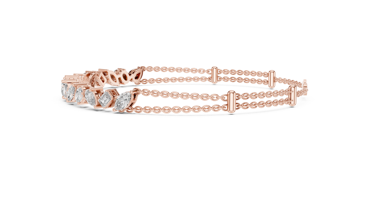 Confettine Scattered Multi-Shape Lab Grown Diamond Chain Bracelet