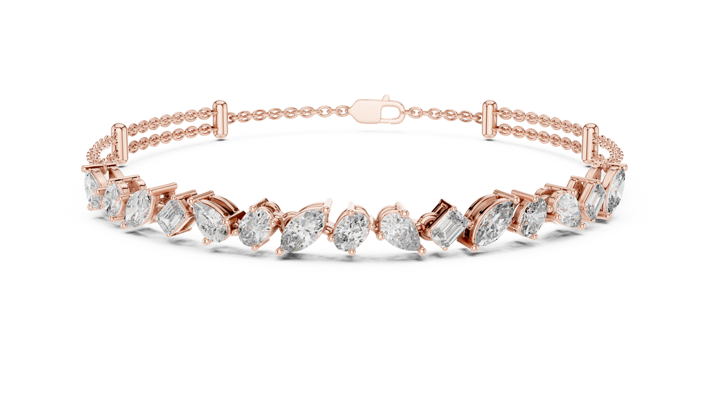 Confettine Scattered Multi-Shape Lab Grown Diamond Chain Bracelet
