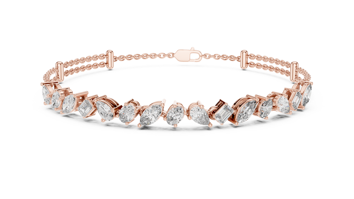 Confettine Scattered Multi-Shape Lab Grown Diamond Chain Bracelet