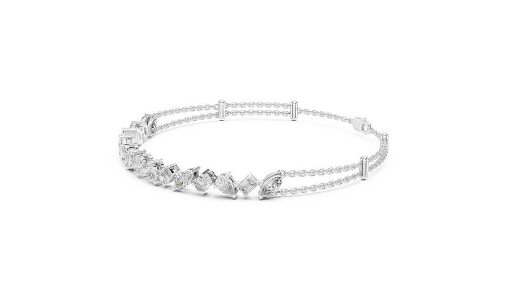 Confettine Scattered Multi-Shape Lab Grown Diamond Chain Bracelet