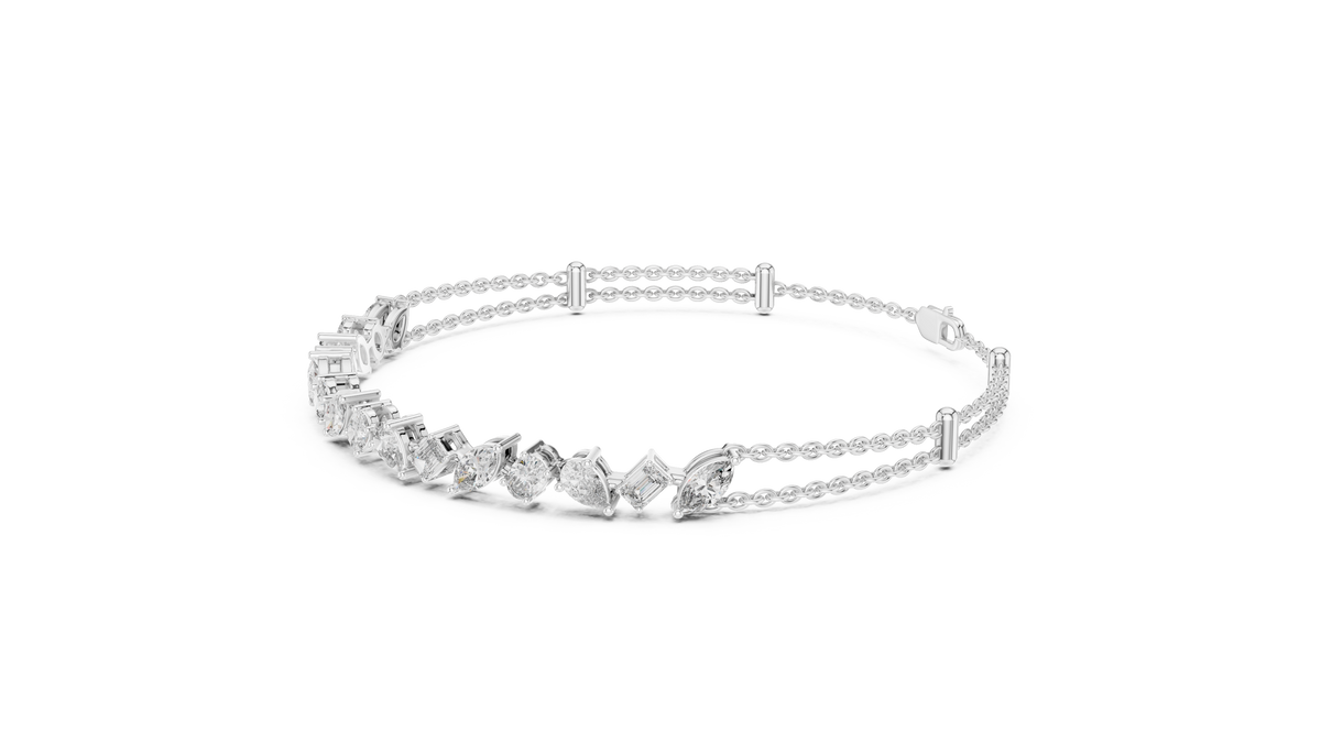 Confettine Scattered Multi-Shape Lab Grown Diamond Chain Bracelet