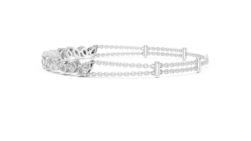 Confettine Scattered Multi-Shape Lab Grown Diamond Chain Bracelet