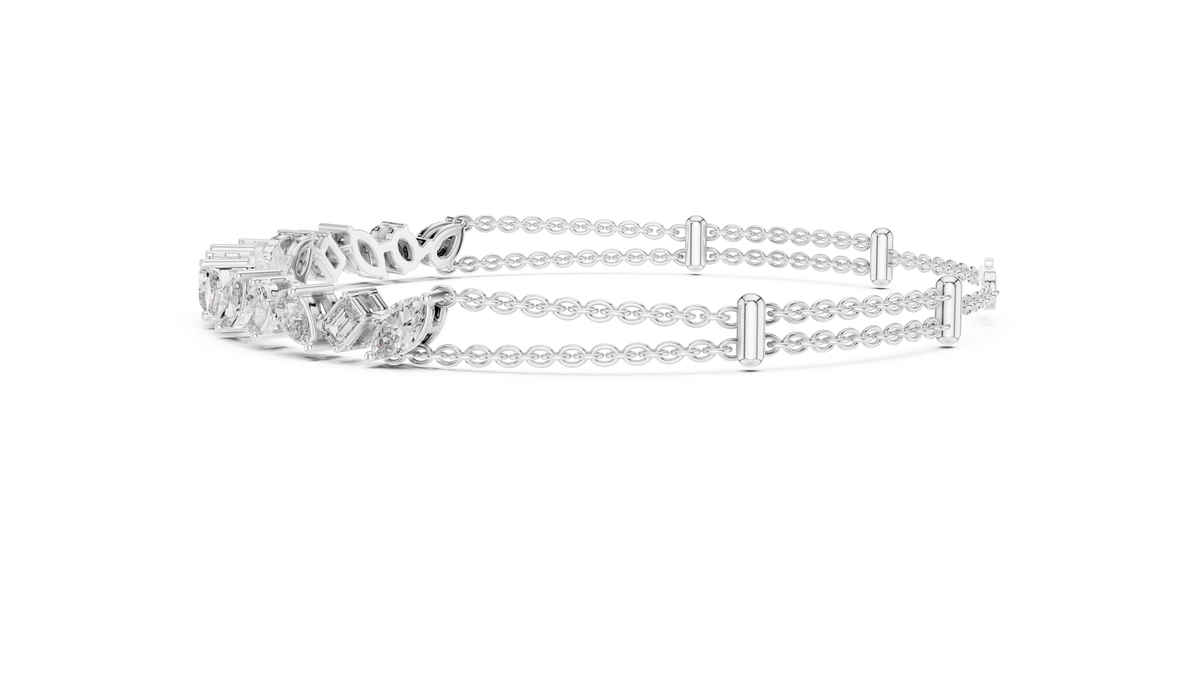 Confettine Scattered Multi-Shape Lab Grown Diamond Chain Bracelet