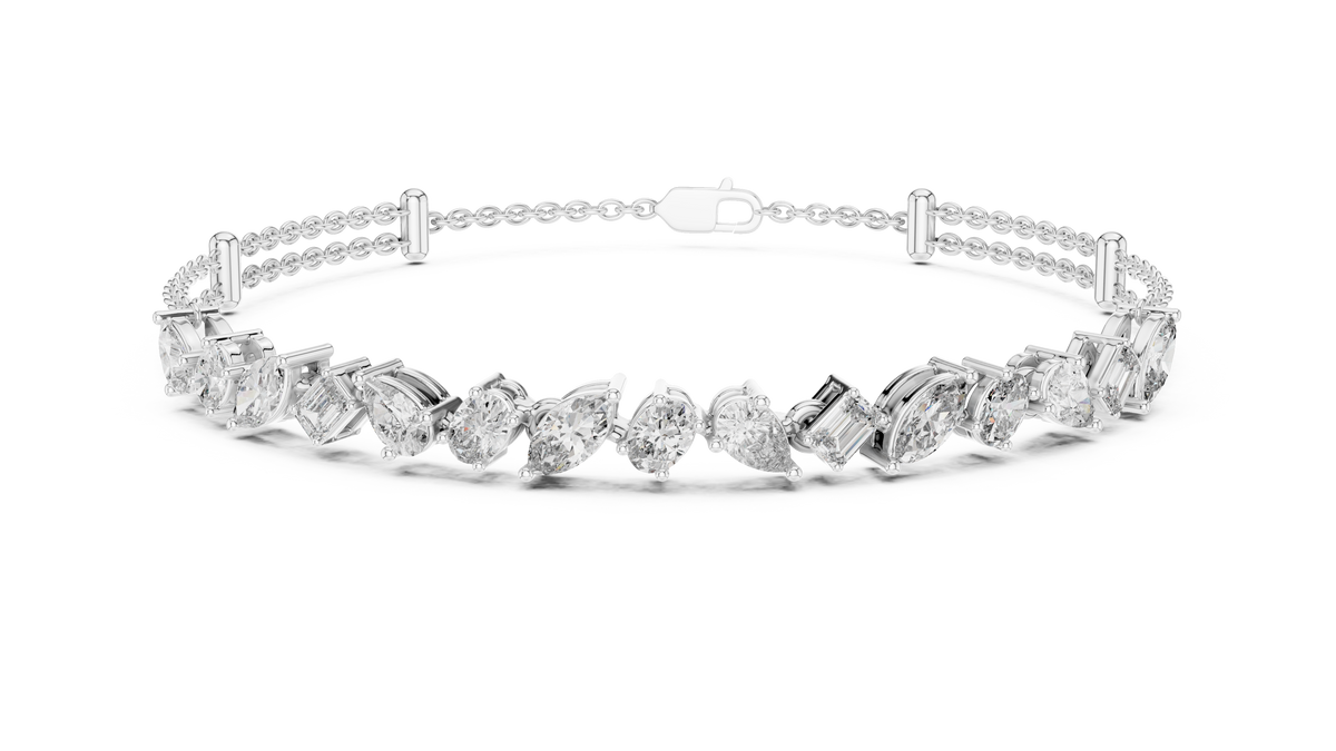 Confettine Scattered Multi-Shape Lab Grown Diamond Chain Bracelet