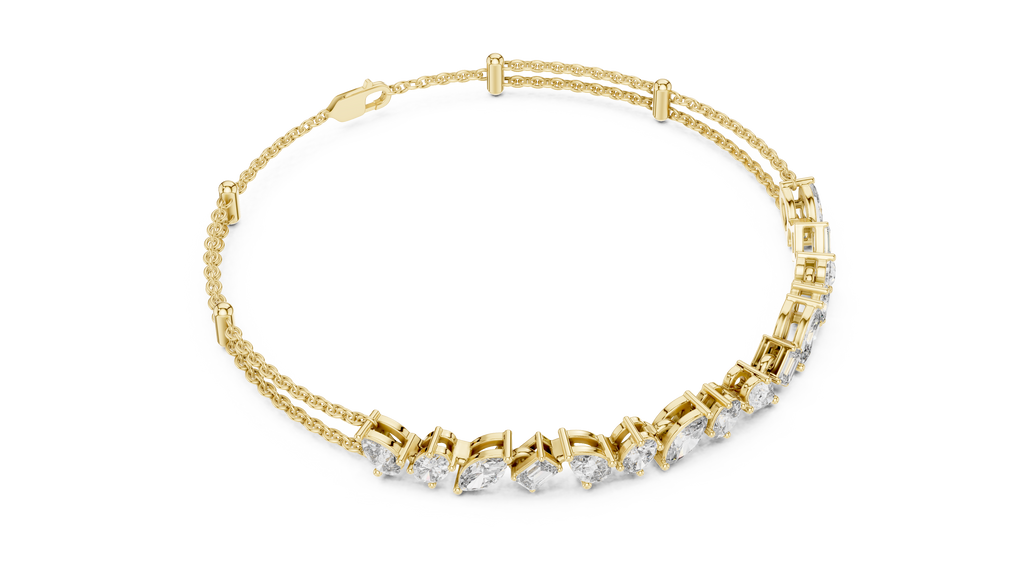 Confettine Scattered Multi-Shape Lab Grown Diamond Chain Bracelet