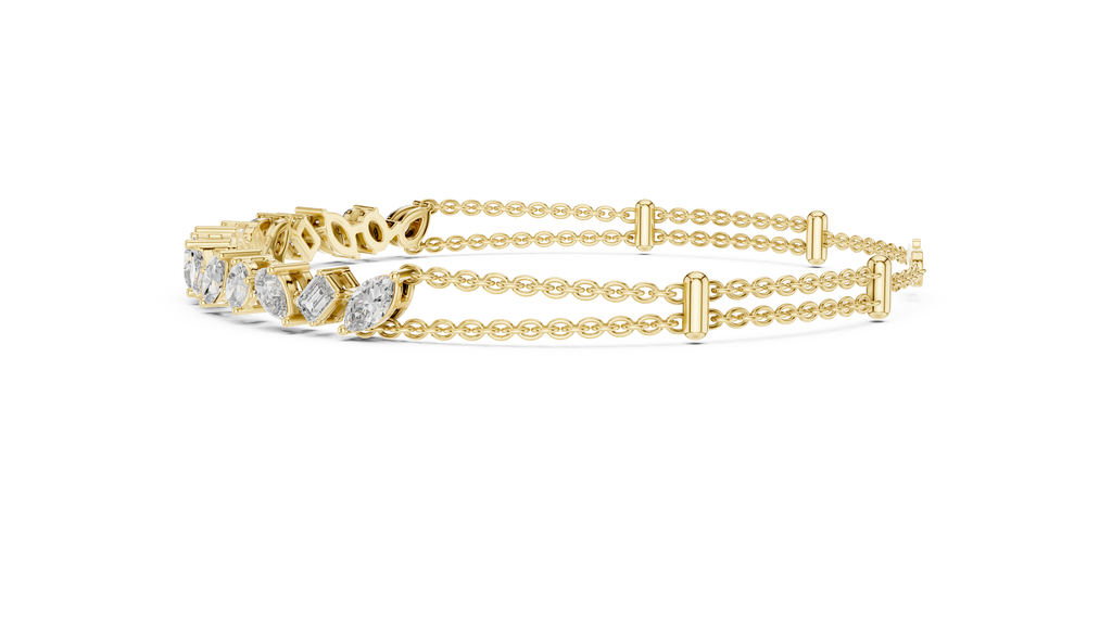 Confettine Scattered Multi-Shape Lab Grown Diamond Chain Bracelet