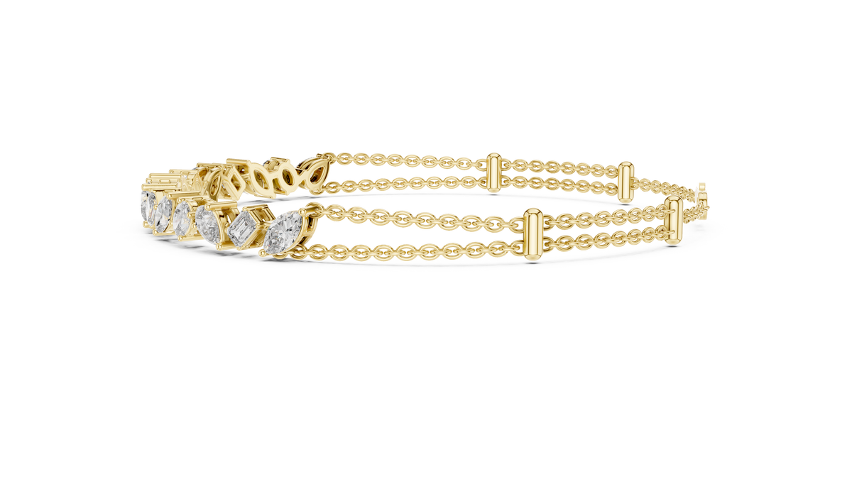 Confettine Scattered Multi-Shape Lab Grown Diamond Chain Bracelet