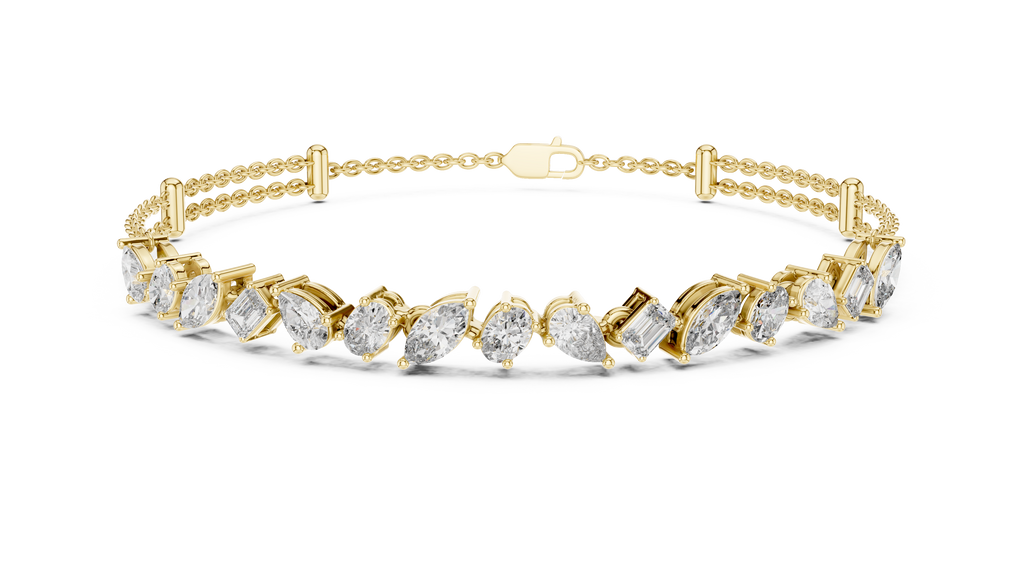 Confettine Scattered Multi-Shape Lab Grown Diamond Chain Bracelet