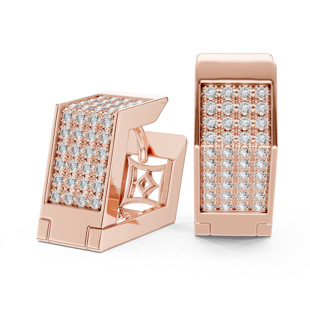 Premium Diamant-Creolen | Elegante florale Diamant-Creolen in Gold