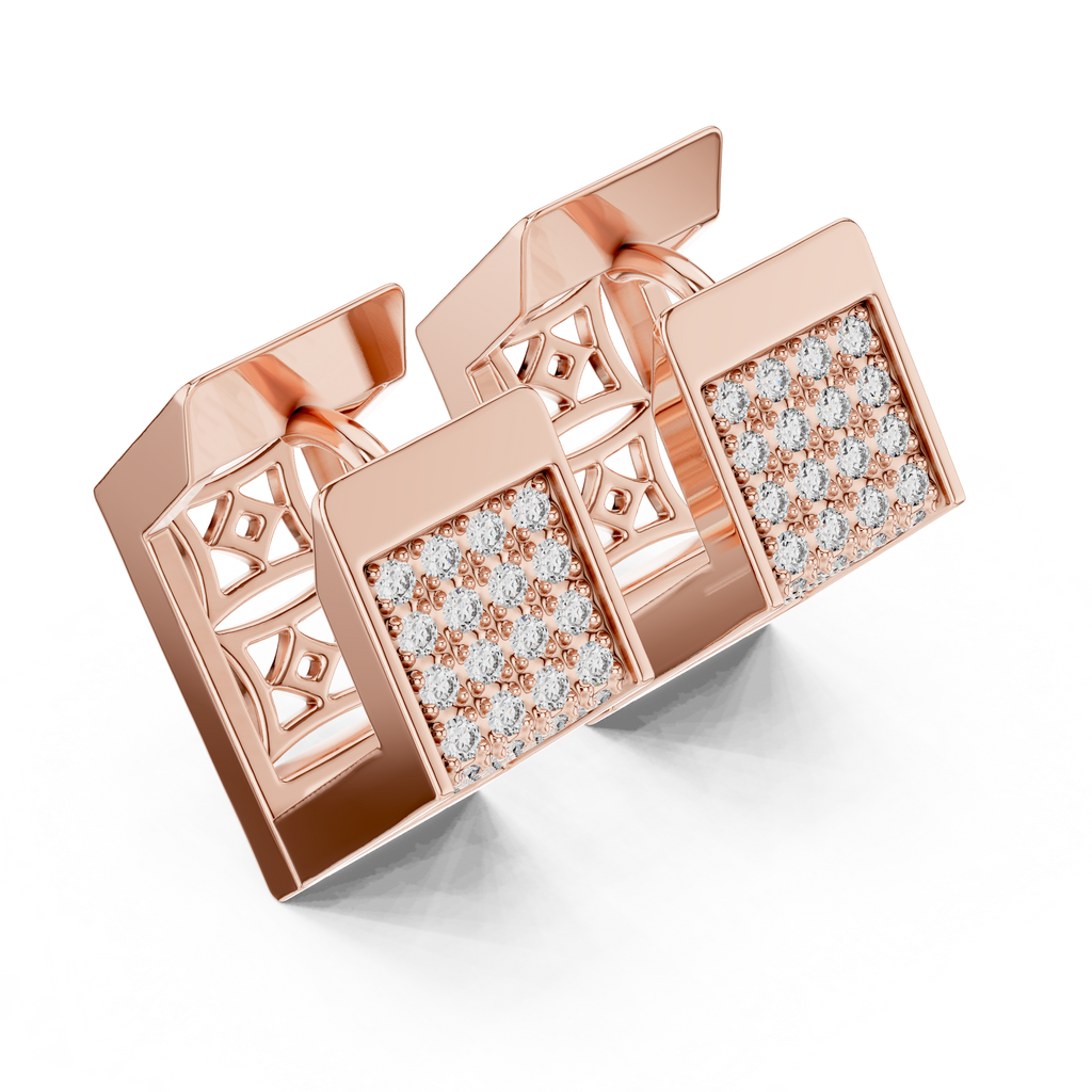 Premium Diamant-Creolen | Elegante florale Diamant-Creolen in Gold