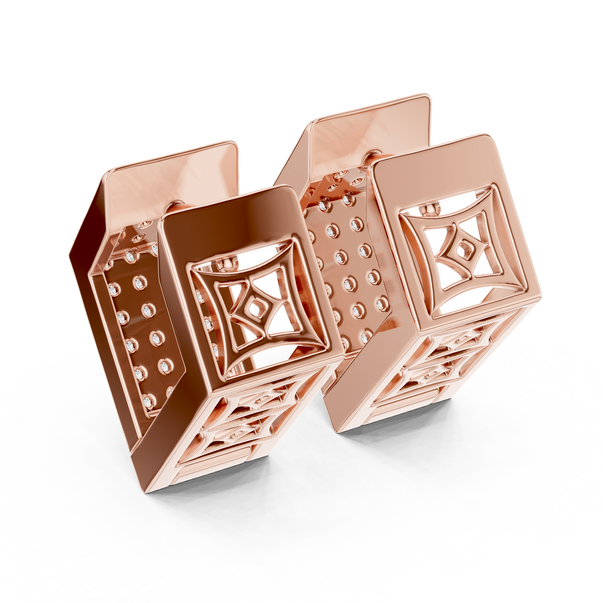 Premium Diamant-Creolen | Elegante florale Diamant-Creolen in Gold