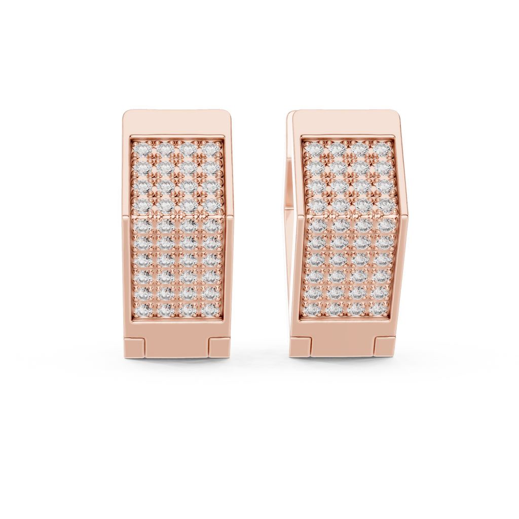 Premium Diamant-Creolen | Elegante florale Diamant-Creolen in Gold